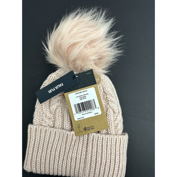 The North Face Girls Youth Kids Oh Mega Faux Fur Pom Beanie Hat PINK MOSS New - Picture 6 of 10
